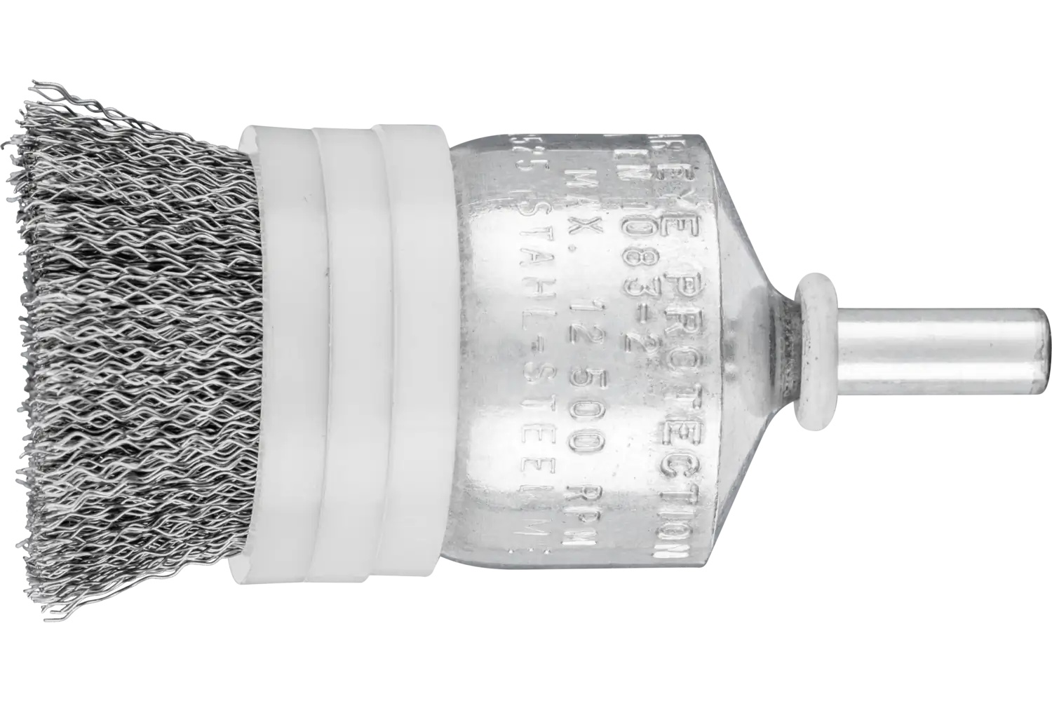 Picture of Pferd Banded Crimped Wire End Brush 1" Dia. .008 Carbon Steel 1/4" Shank